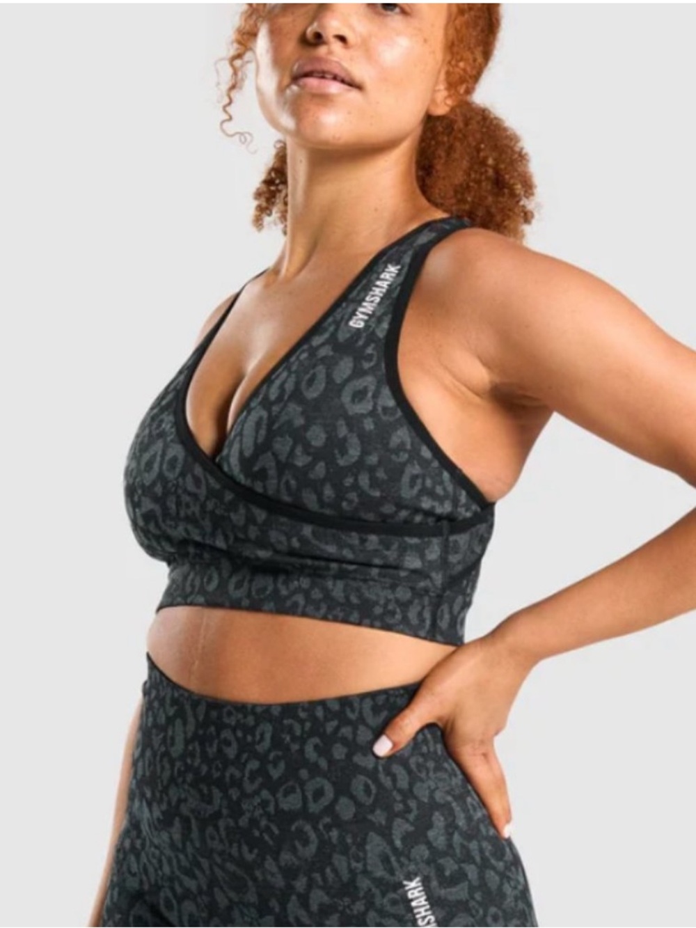 Gymshark Charcoal Leopard Sports Bra